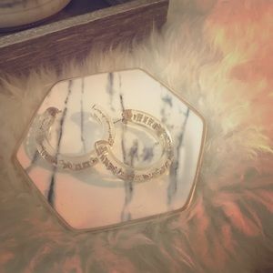 Louis Vuitton earrings, hoops with gold logo